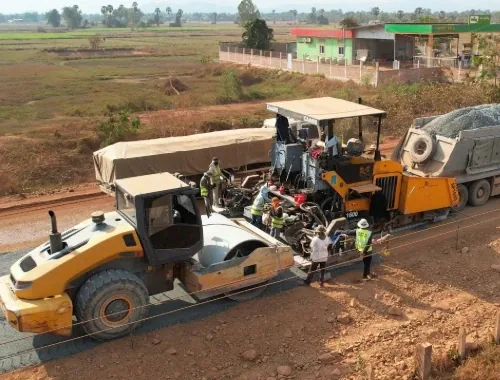 Road construction on rent